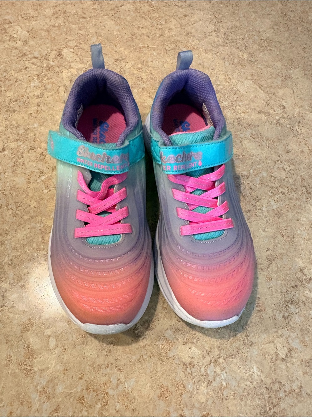 Skechers Kids Pink, Purple & Teal Gradient Light-Up Sneakers